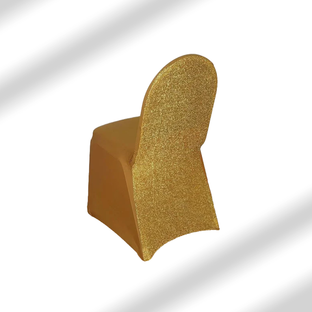 Gold Glitter Spandex Chair Cover